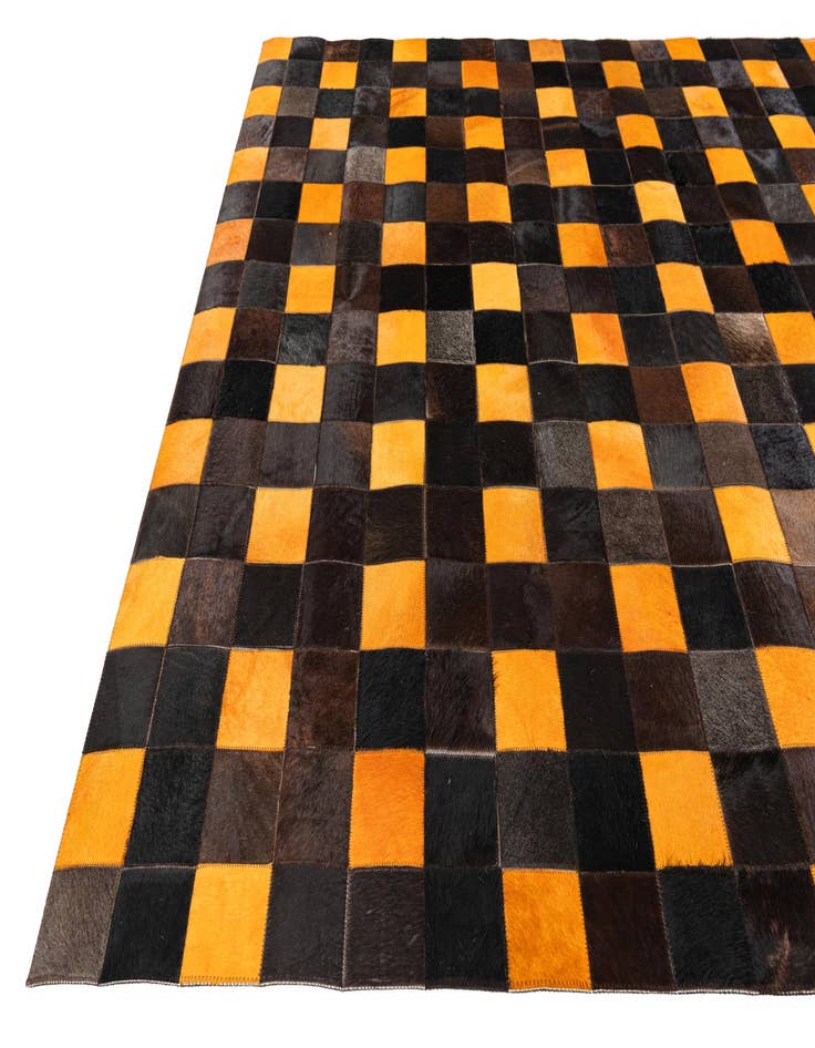 Detail image of  5' 2 x 8' Cowhide Stocks Rug