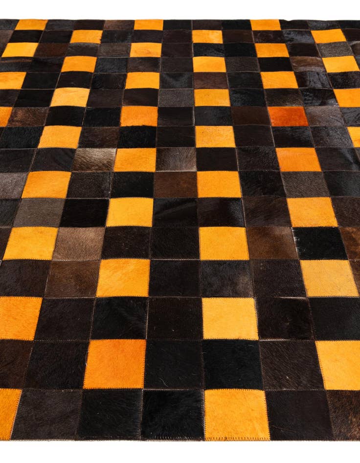 Detail image of  5' 2 x 8' Cowhide Stocks Rug