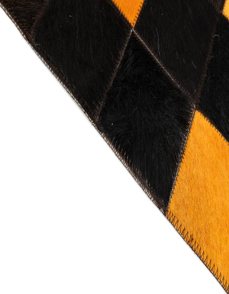 Detail image of  5' 2 x 8' Cowhide Stocks Rug