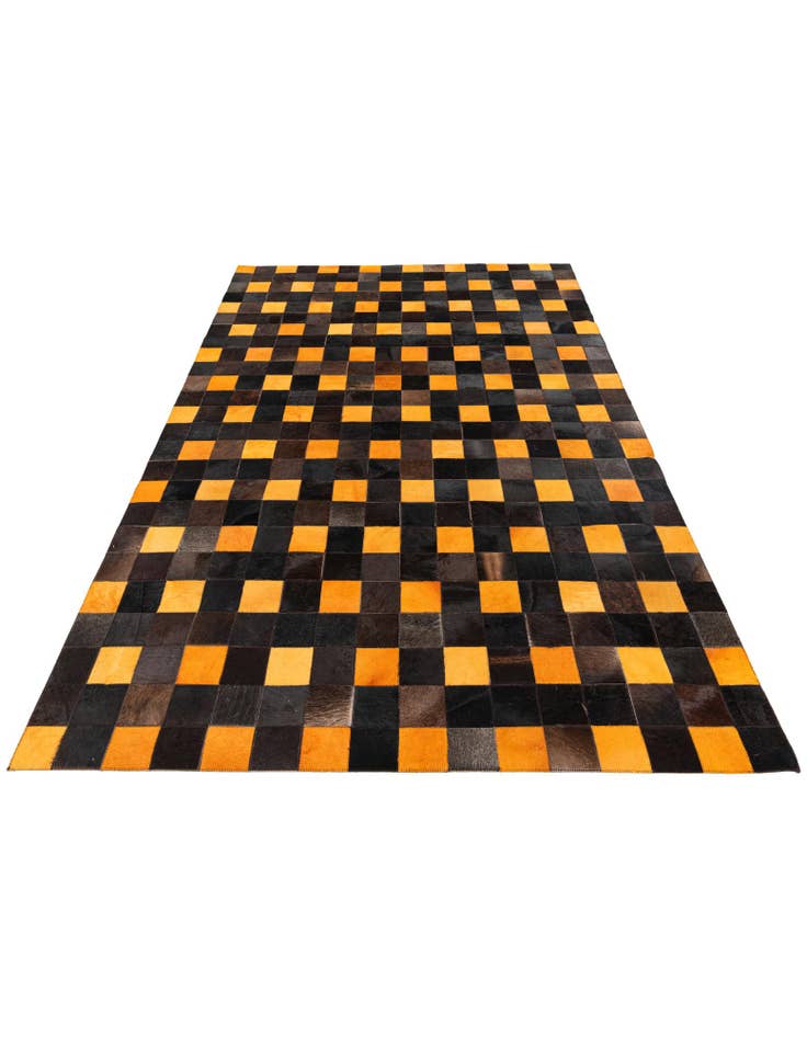 Detail image of  5' 2 x 8' Cowhide Stocks Rug