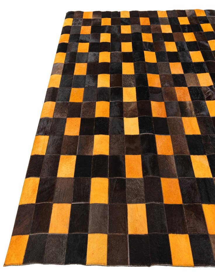 Detail image of  5' 2 x 8' Cowhide Stocks Rug