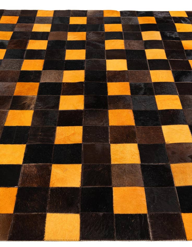 Detail image of  5' 2 x 8' Cowhide Stocks Rug