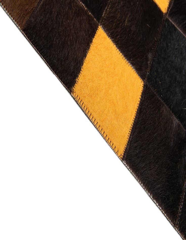 Detail image of  5' 2 x 8' Cowhide Stocks Rug