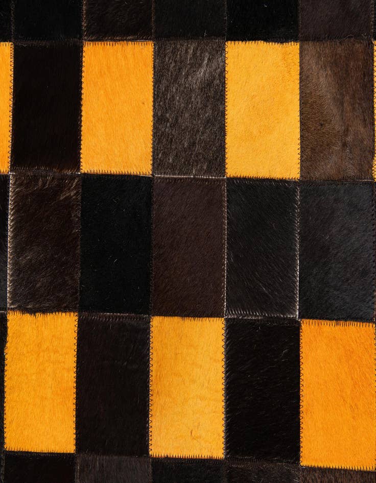 Detail image of  5' 2 x 8' Cowhide Stocks Rug