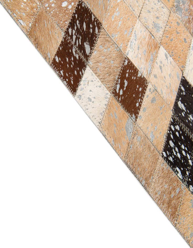 Detail image of  5' 3 x 7' 7 Cowhide Stocks Rug