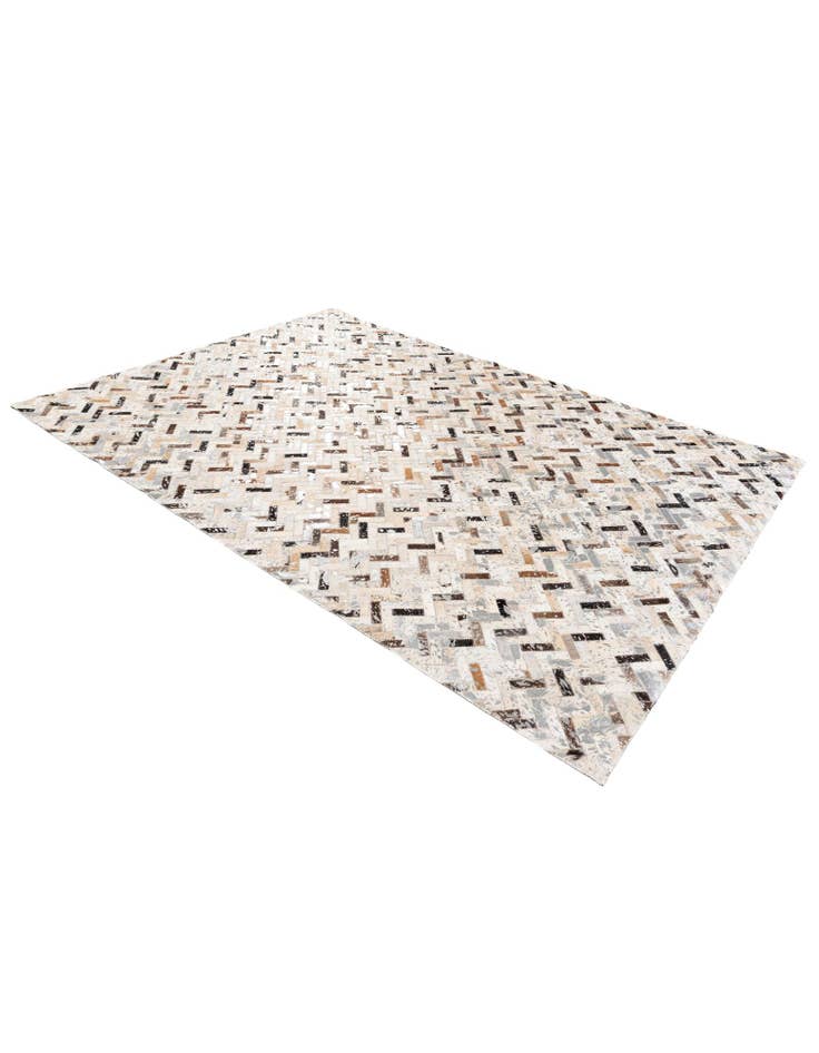 Detail image of  5' 2 x 7' 6 Cowhide Stocks Rug