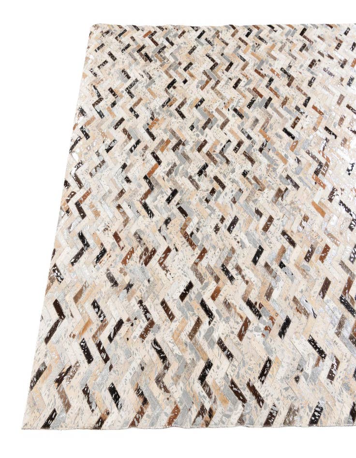 Detail image of  5' 2 x 7' 6 Cowhide Stocks Rug