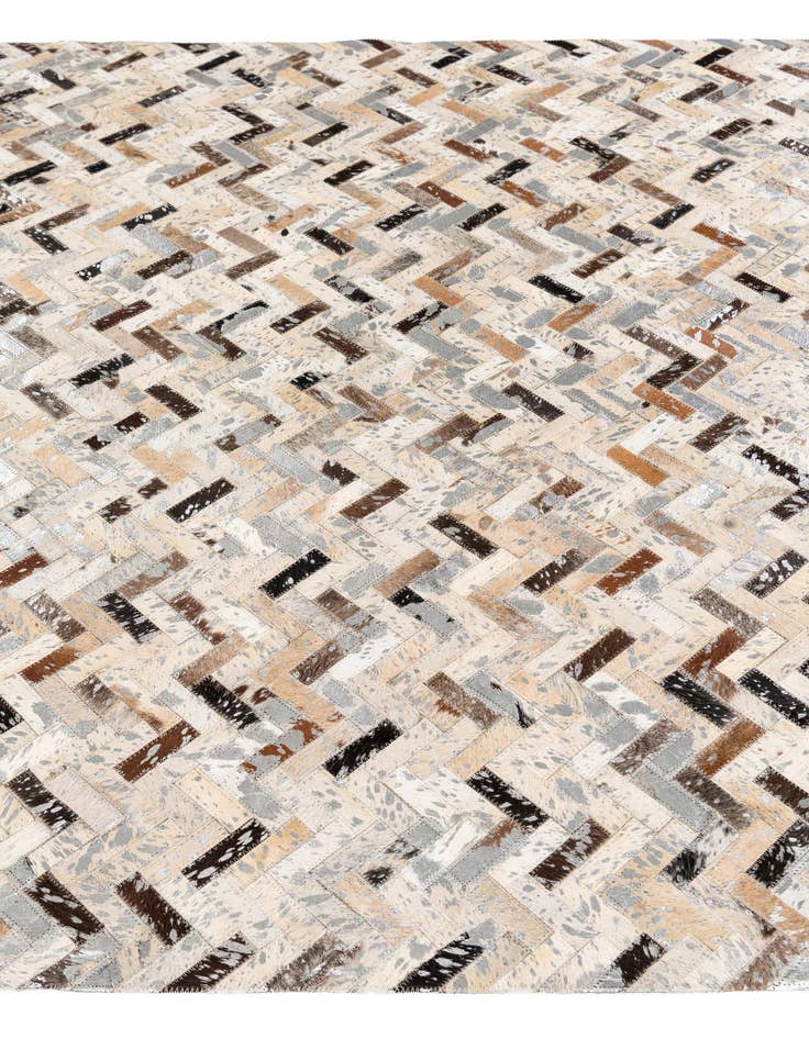 Detail image of  5' 2 x 7' 6 Cowhide Stocks Rug