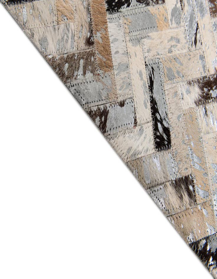 Detail image of  5' 2 x 7' 6 Cowhide Stocks Rug