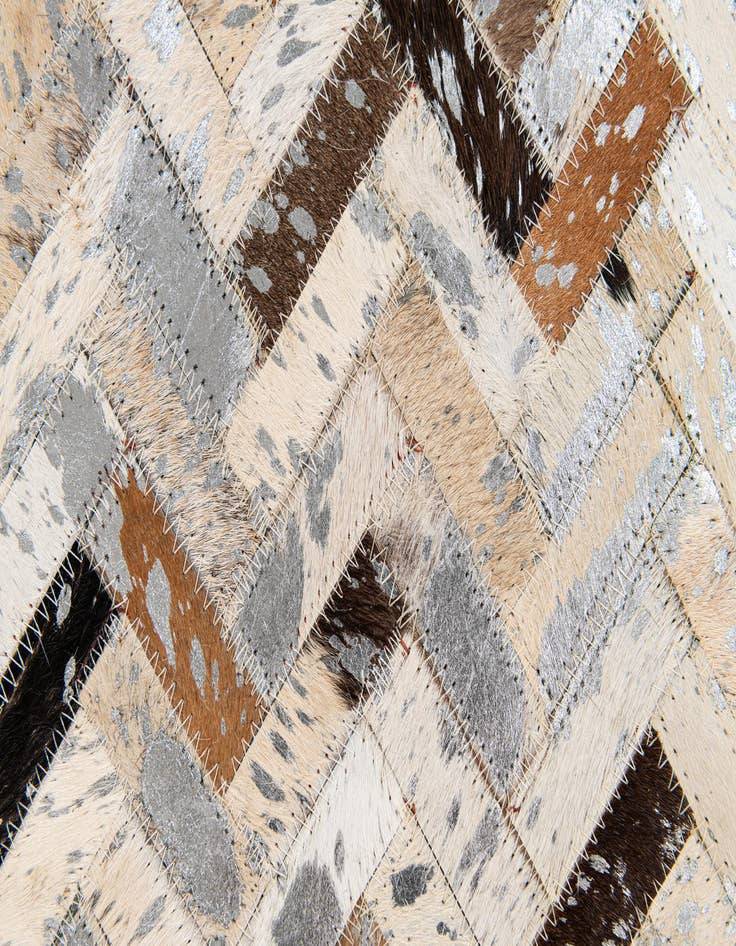 Detail image of  5' 2 x 7' 6 Cowhide Stocks Rug