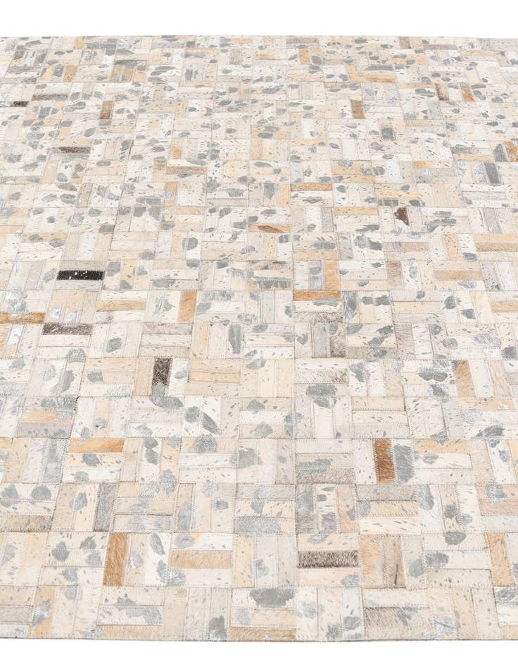 Detail image of  4' 11 x 8' 1 Cowhide Stocks Rug