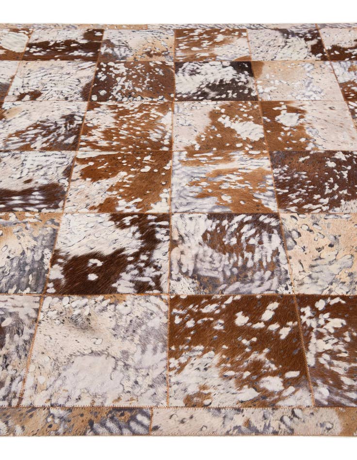 Detail image of  5' 2 x 8' Cowhide Stocks Rug