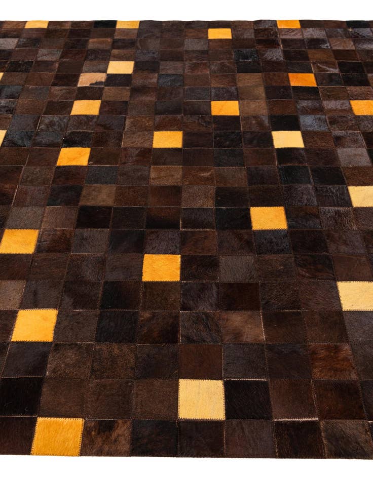 Detail image of  5' 2 x 8' 1 Cowhide Stocks Rug