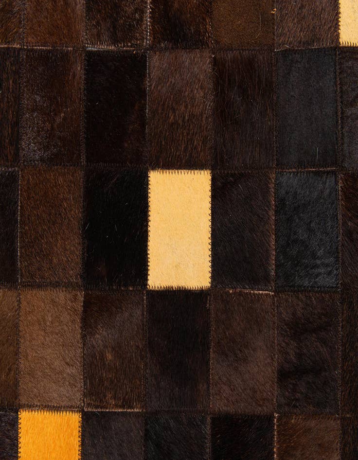 Detail image of  5' 2 x 8' 1 Cowhide Stocks Rug