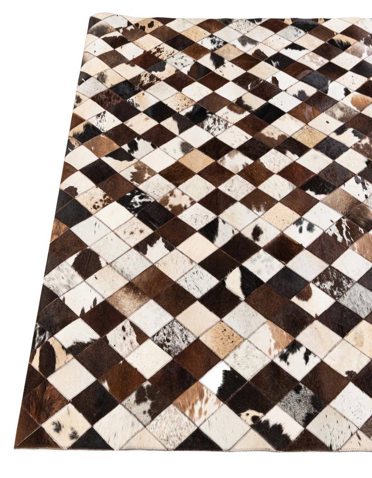Detail image of  4' 8 x 6' 9 Cowhide Stocks Rug