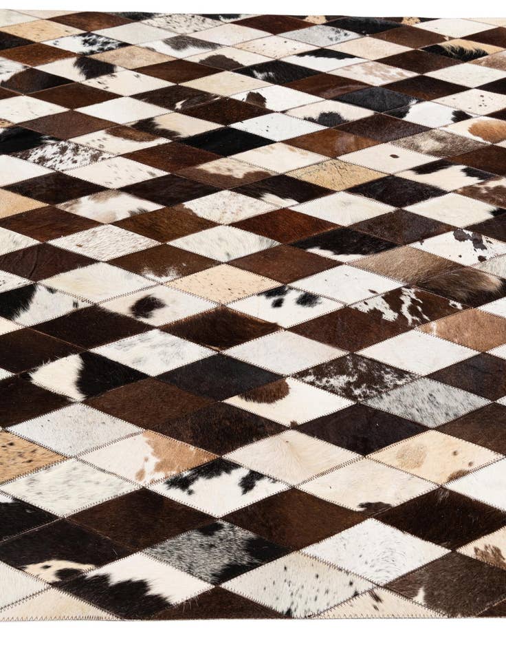 Detail image of  4' 8 x 6' 9 Cowhide Stocks Rug