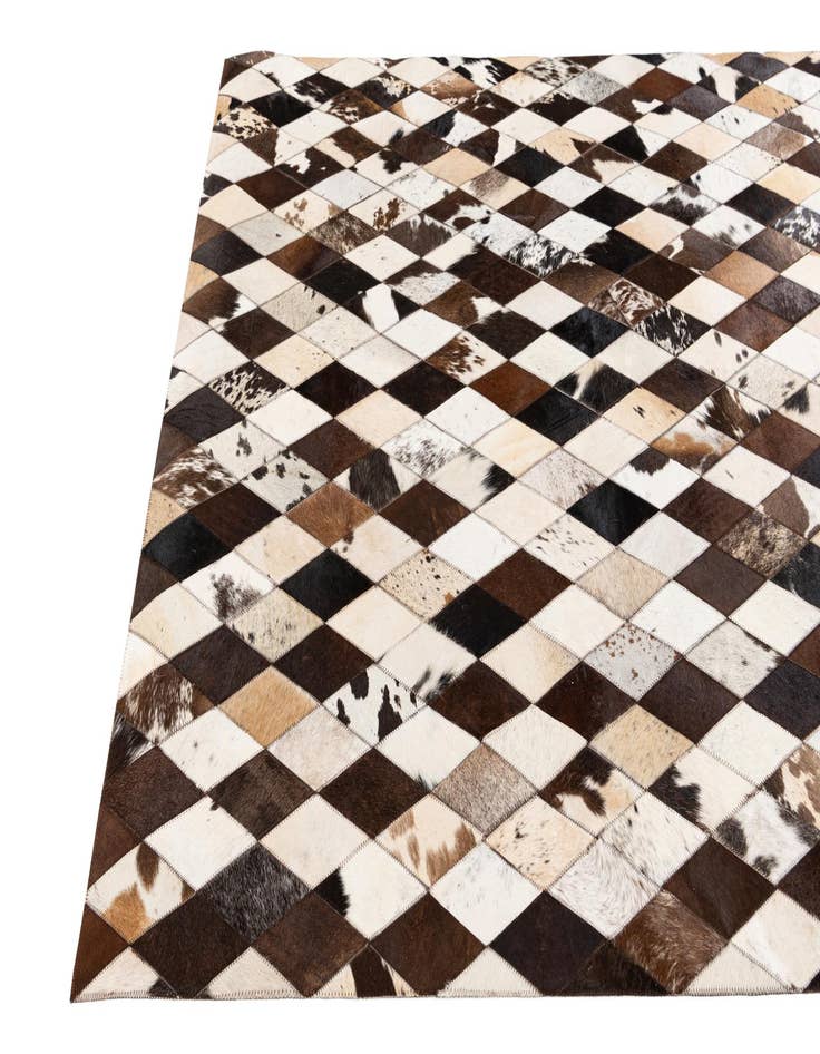 Detail image of  4' 8 x 6' 9 Cowhide Stocks Rug