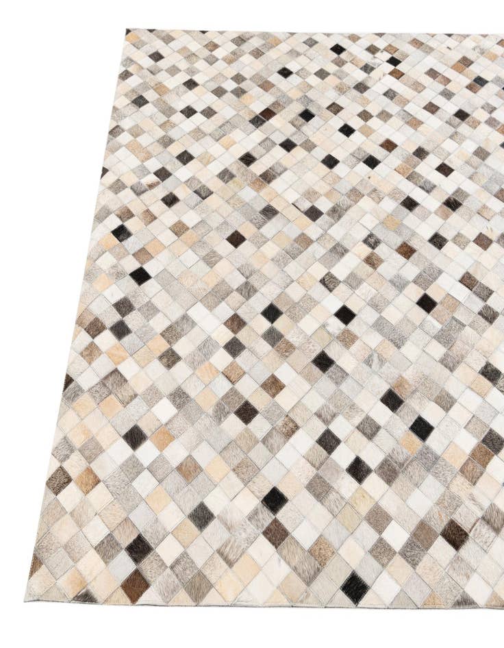 Detail image of  4' 7 x 6' 7 Cowhide Stocks Rug