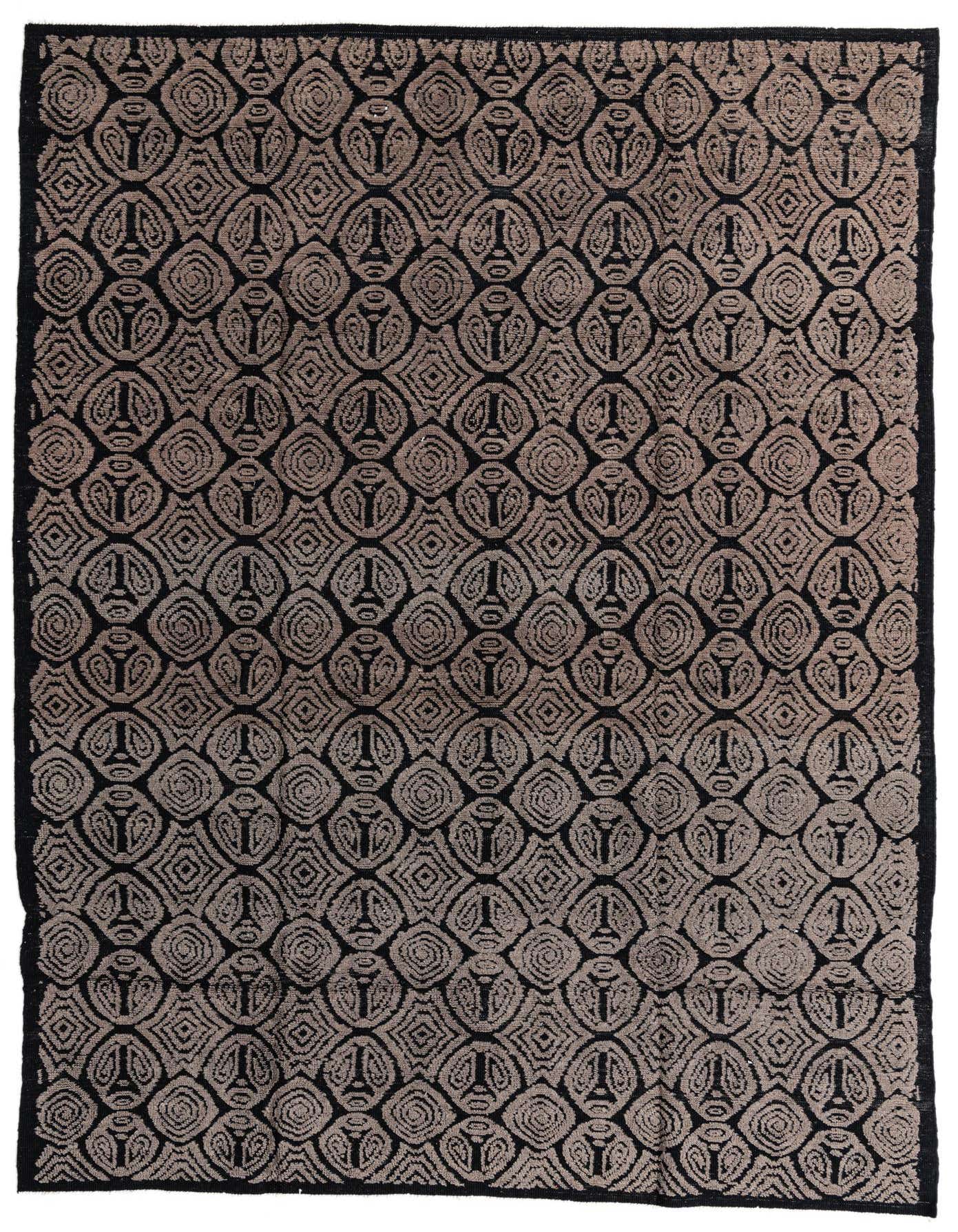 A 9x12 rectangular Darya rug with a modern oriental pattern in varying shades of brown and tan, featuring a textured pile.
