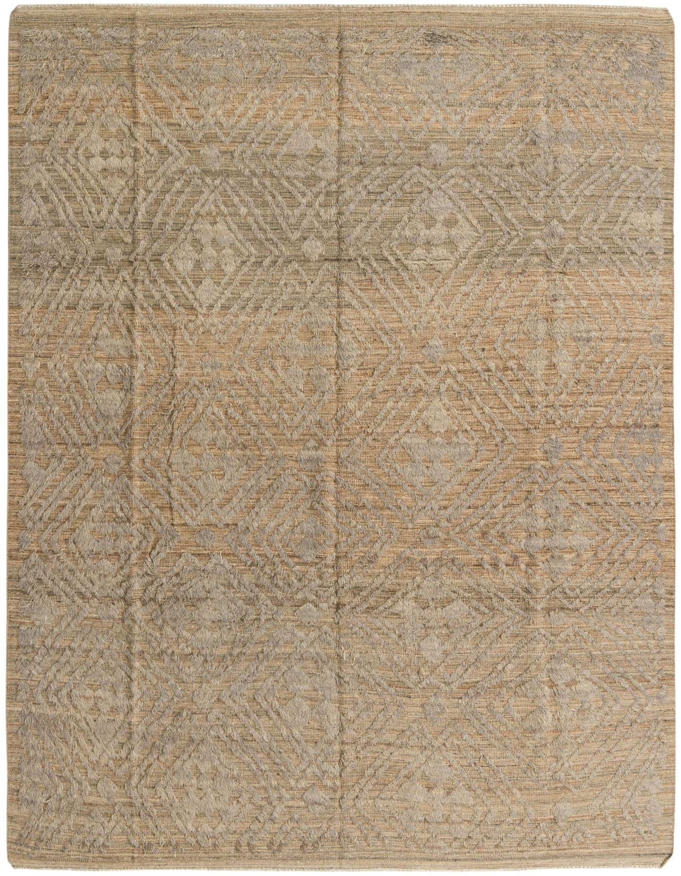 A 9x12 rectangular Darya rug in shades of brown and tan, featuring a modern abstract geometric pattern.