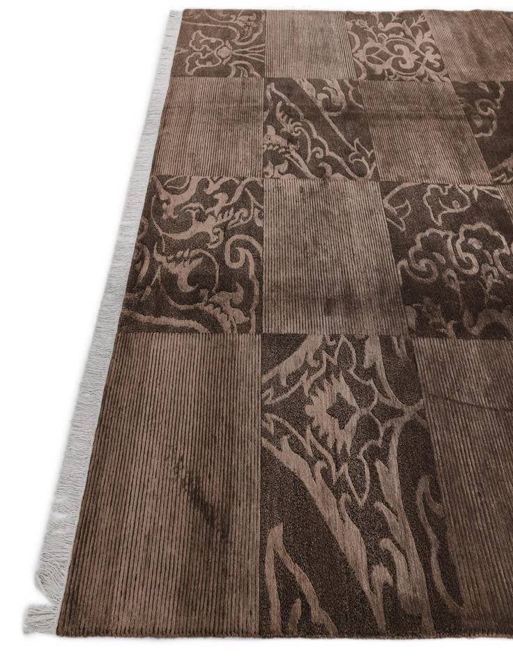 Detail image of  6' 9 x 10'  Hand Knotted Darya Wool Rug