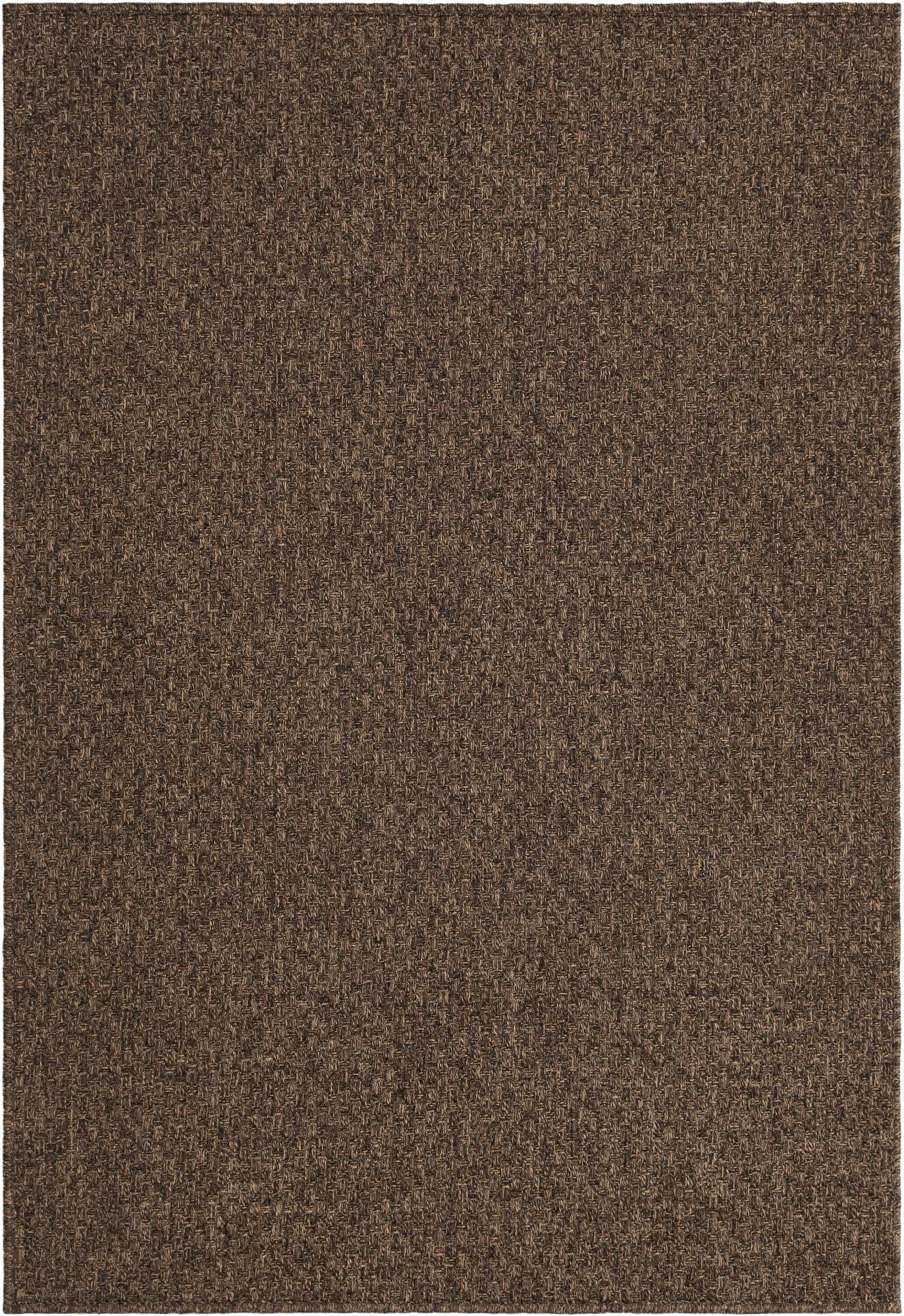 A 4x6 rectangular brown and tan flatweave rug with a textured, mottled appearance, suitable for various indoor rooms.