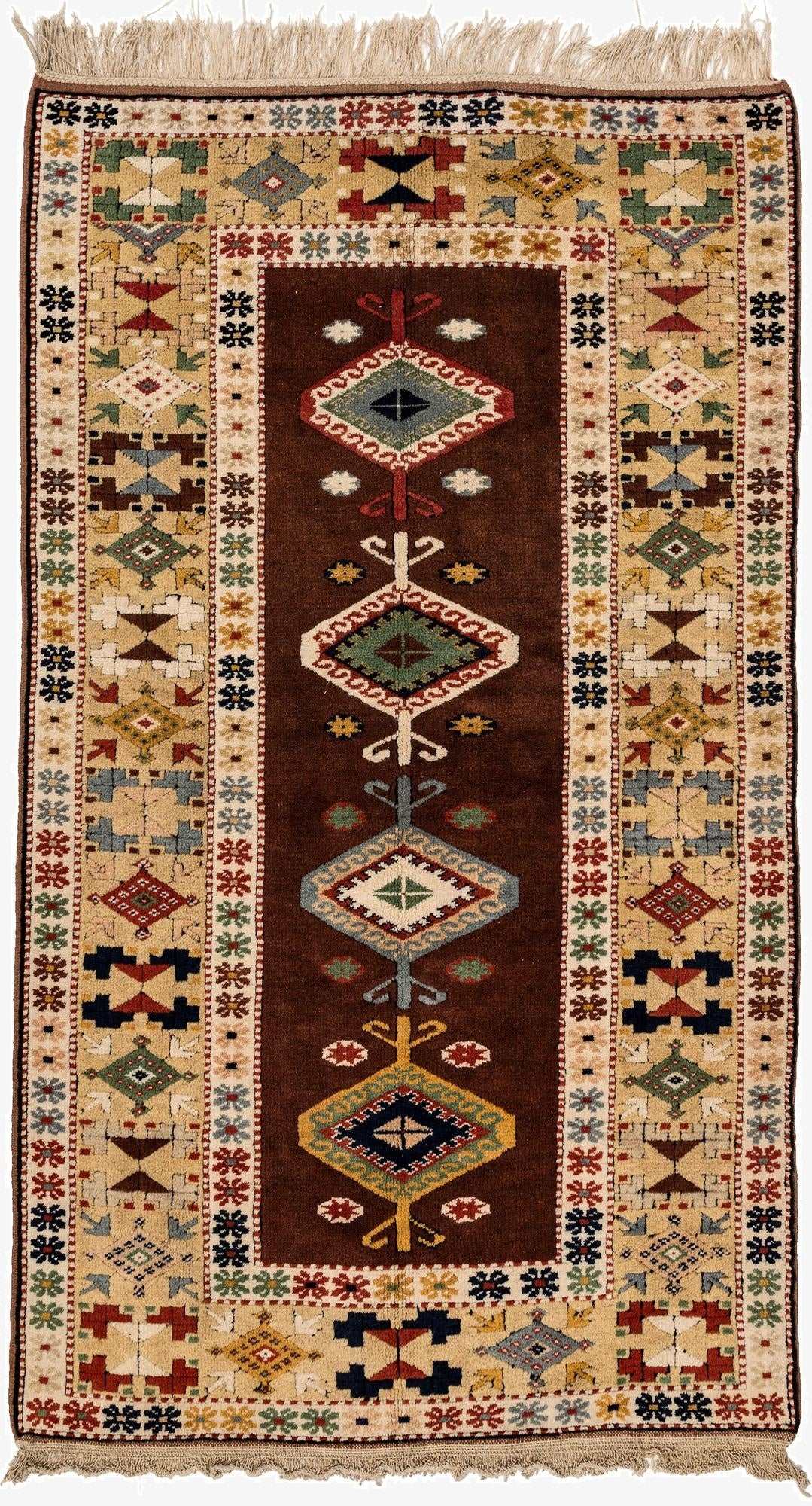  3' 7 x 6' 4  Hand Knotted Fars Wool Rug