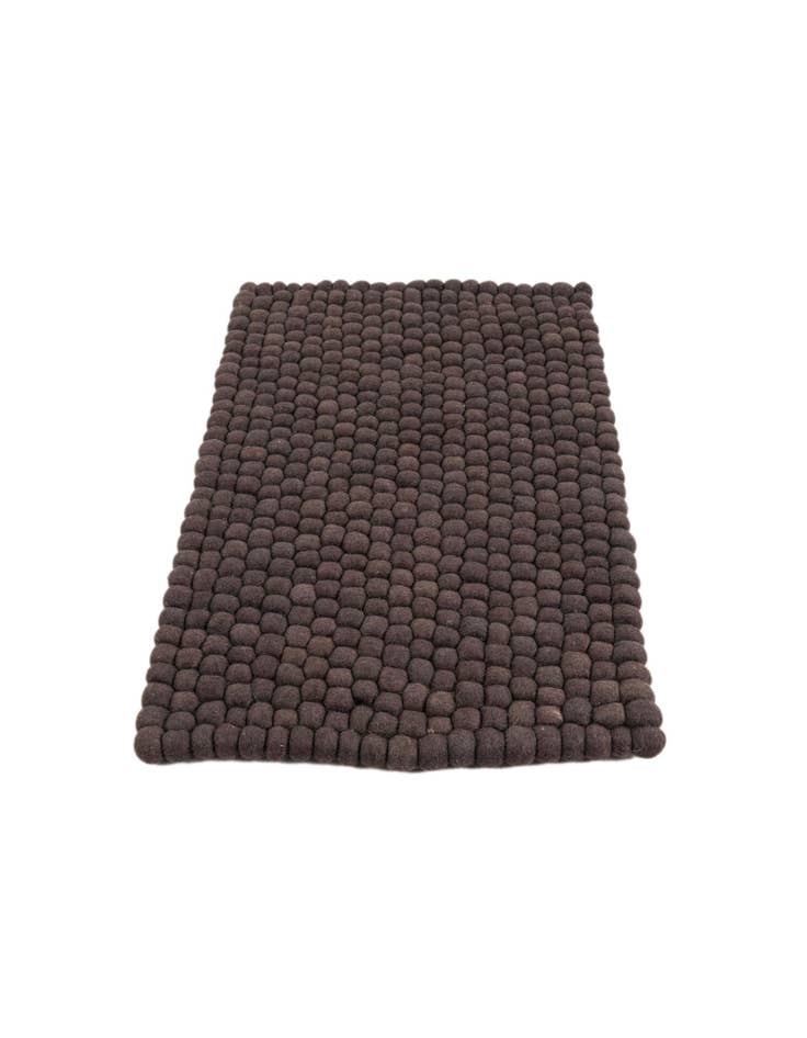 Detail image of  2' 2 x 3' 3  Hand Woven Felt Ball Wool Rug