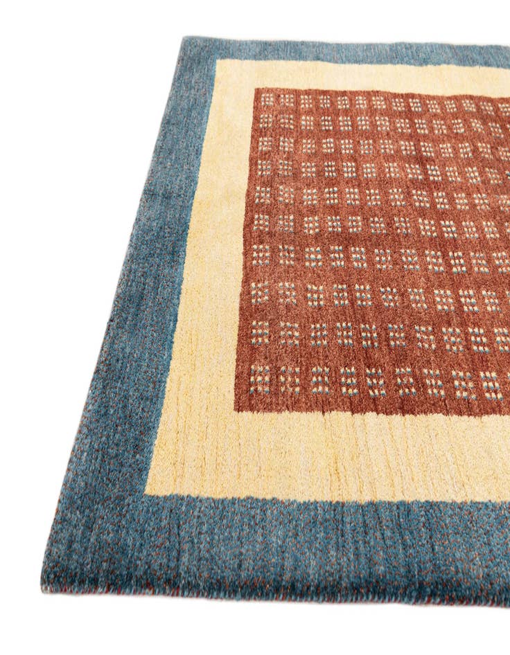 Detail image of  4' 2 x 5' 11  Hand Knotted Gabbeh Wool Rug