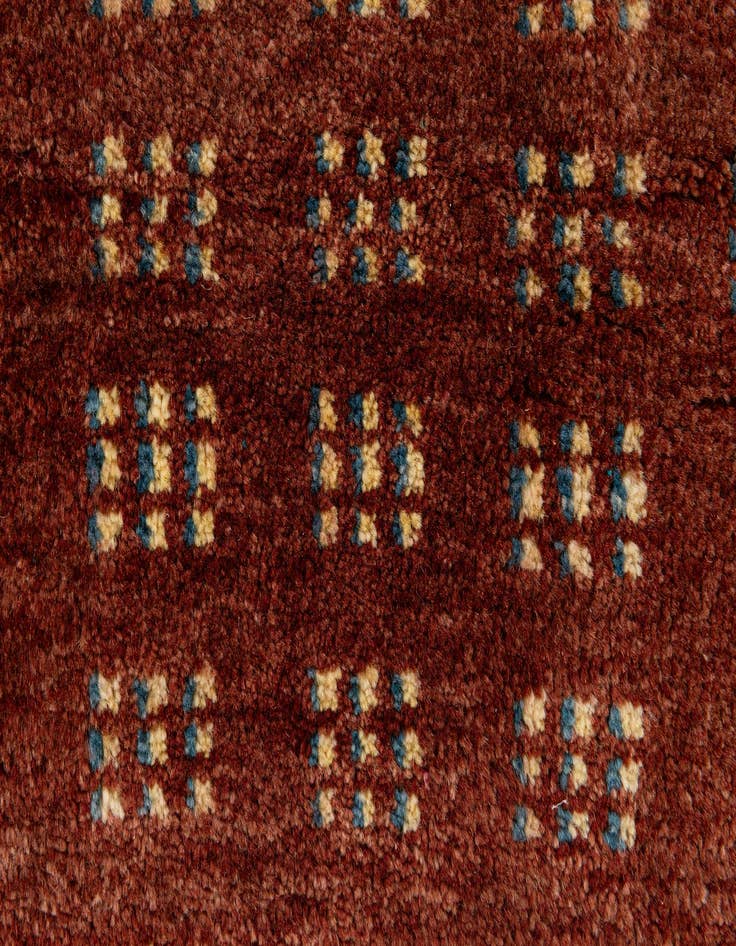 Detail image of  4' 2 x 5' 11  Hand Knotted Gabbeh Wool Rug