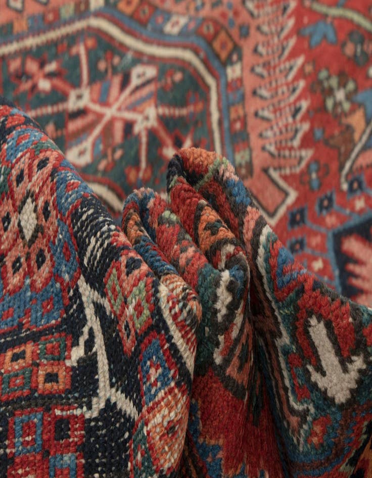 Detail image of  7' 7 x 11' 9  Hand Knotted Gharajeh Persian Wool Rug