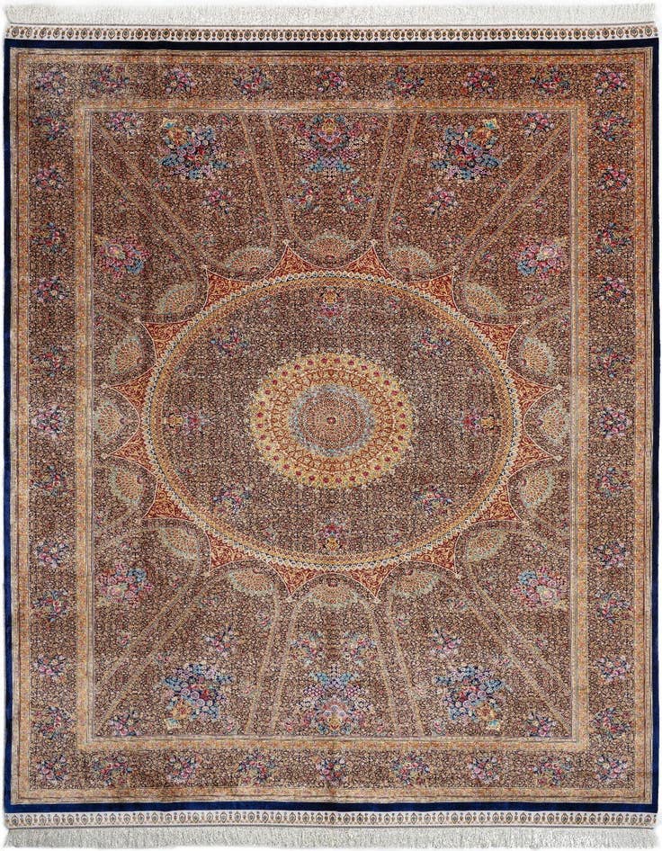 Detail image of  6' 7 x 9' 10 Ghom Design Rug