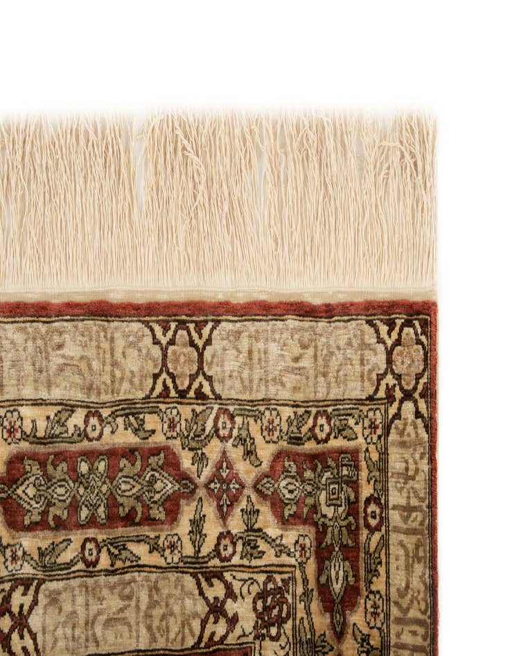 Detail image of  2' 5 x 3' 7  Hand Knotted Ghom Persian Rug