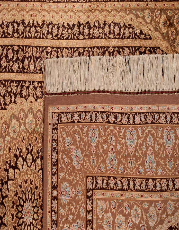 Detail image of  4' 6 x 6' 8 Ghom Silk Rug