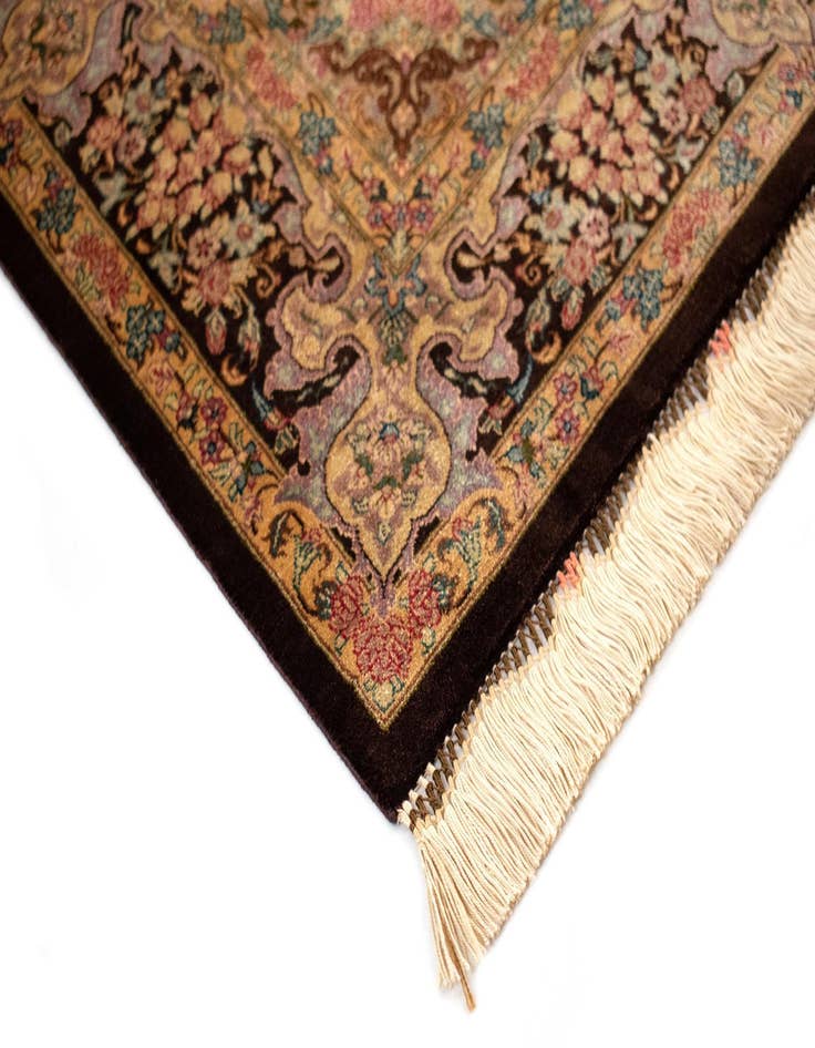 Detail image of  3' 4 x 5' Ghom Silk Rug