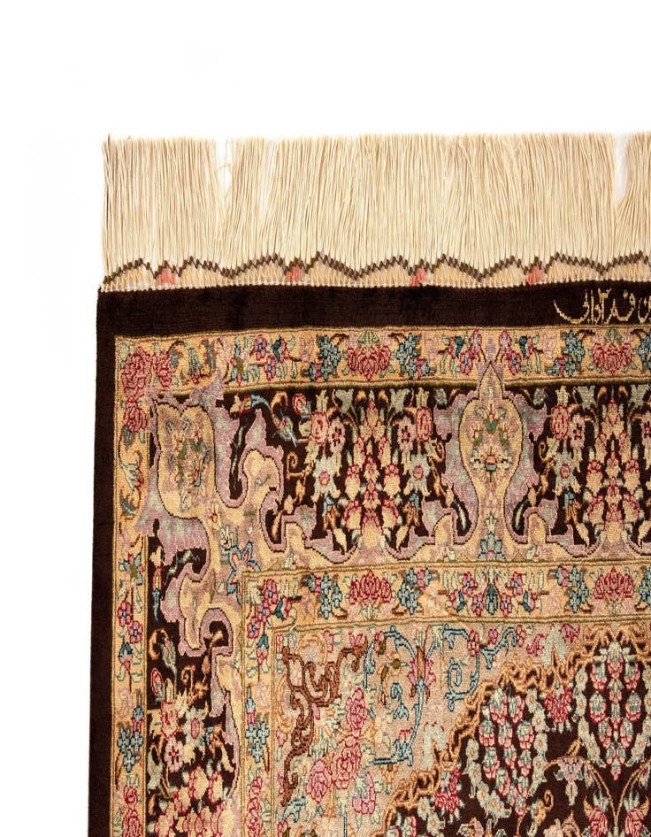 Detail image of  3' 4 x 5' Ghom Silk Rug