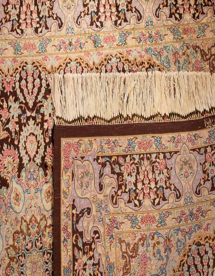 Detail image of  3' 4 x 5' Ghom Silk Rug
