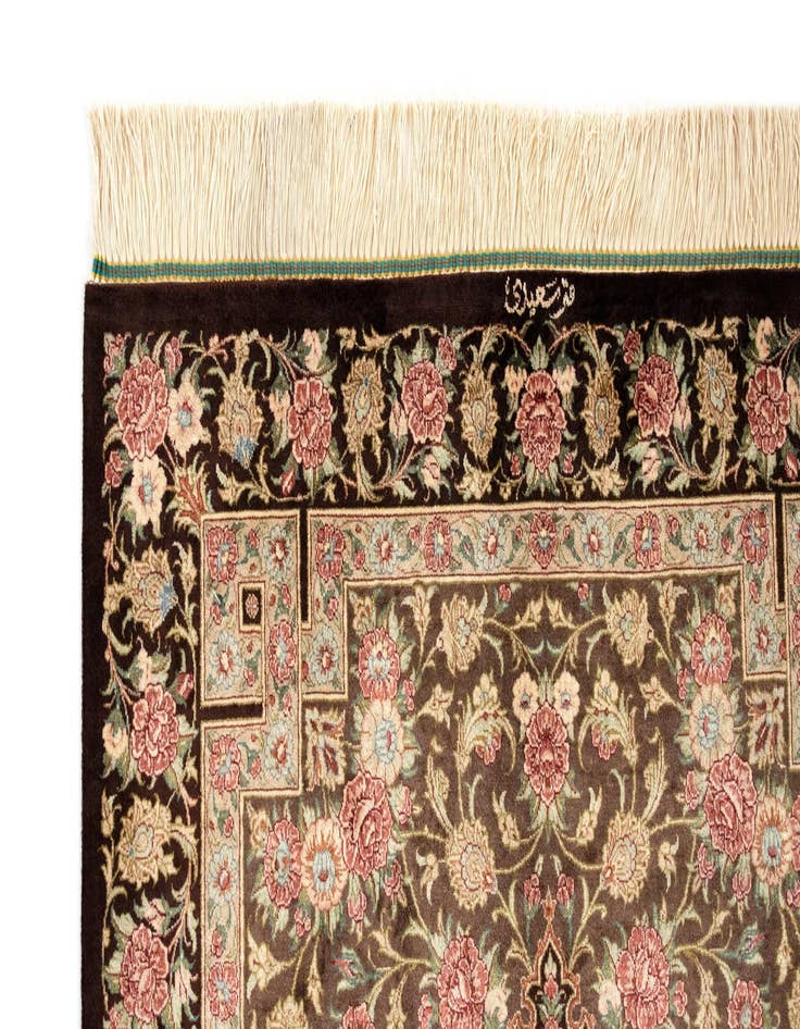 Detail image of  2' 7 x 3' 11 Ghom Silk Rug