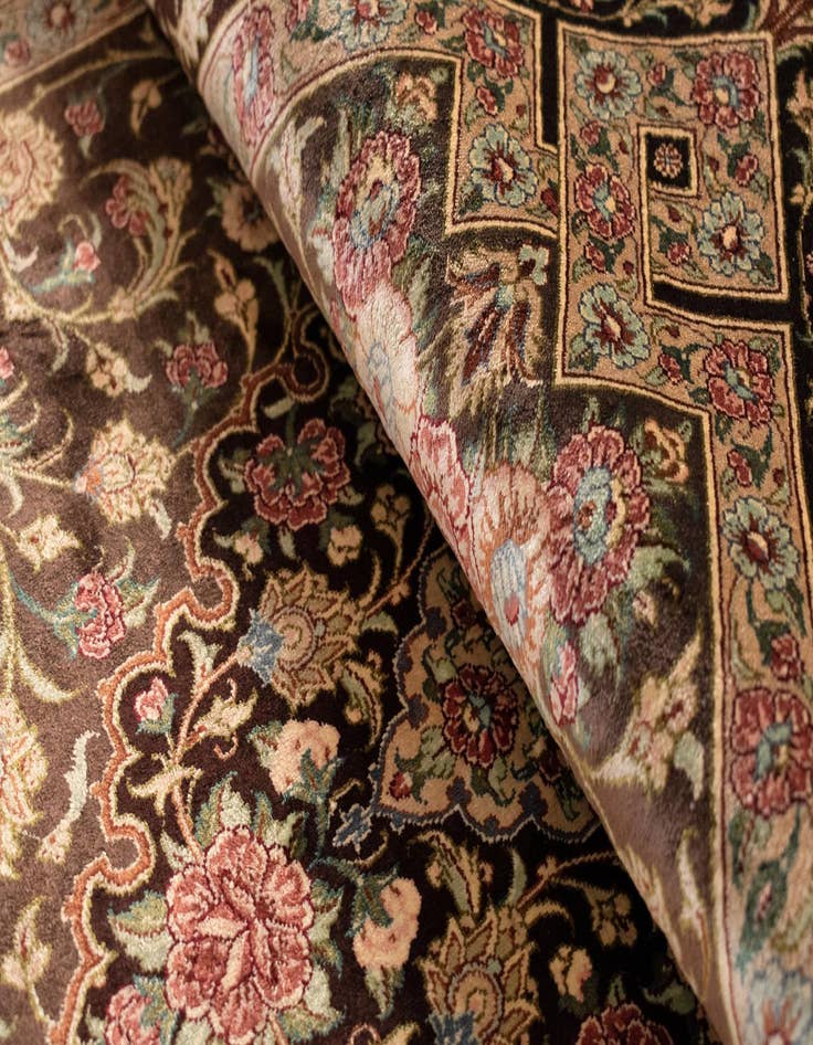 Detail image of  2' 7 x 3' 11 Ghom Silk Rug