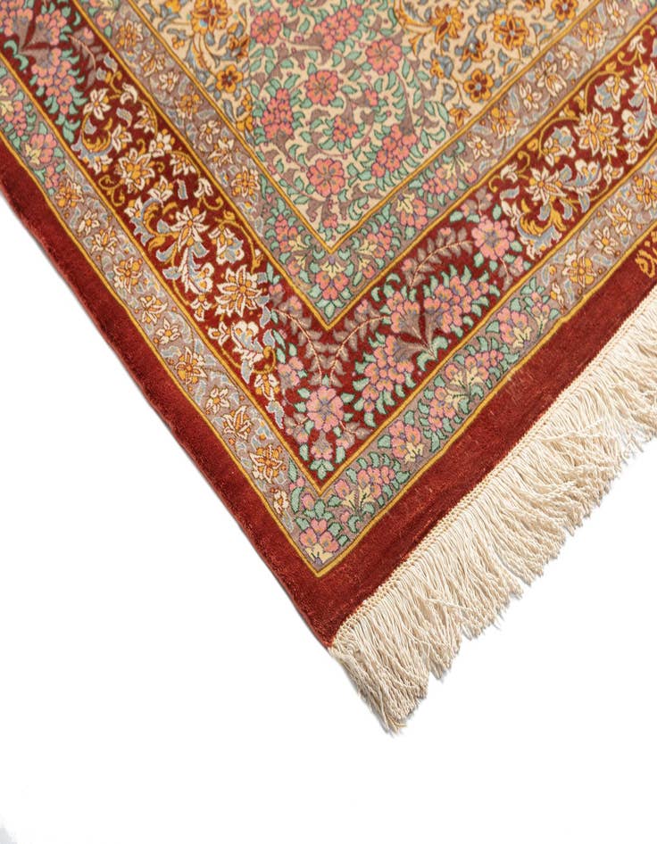 Detail image of  2' 7 x 3' 10 Ghom Silk Rug