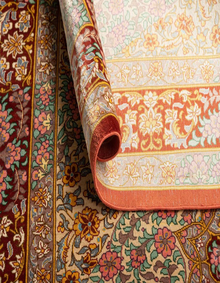 Detail image of  2' 7 x 3' 10 Ghom Silk Rug