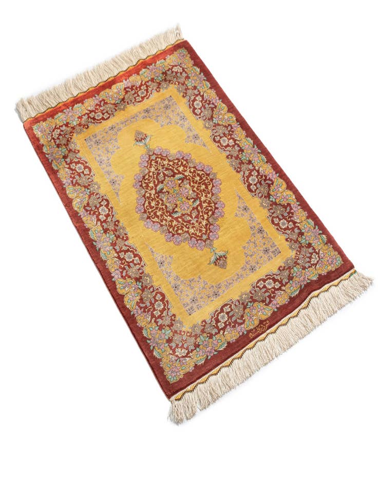 Detail image of  1' 11 x 2' 11 Ghom Silk Rug