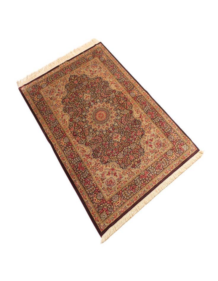 Detail image of  3' 3 x 4' 11 Ghom Silk Rug