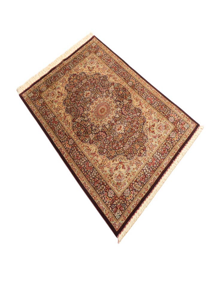 Detail image of  3' 4 x 4' 10 Ghom Silk Rug