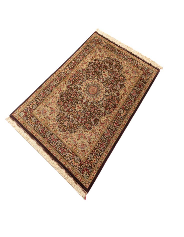 Detail image of  3' 3 x 5' Ghom Silk Rug