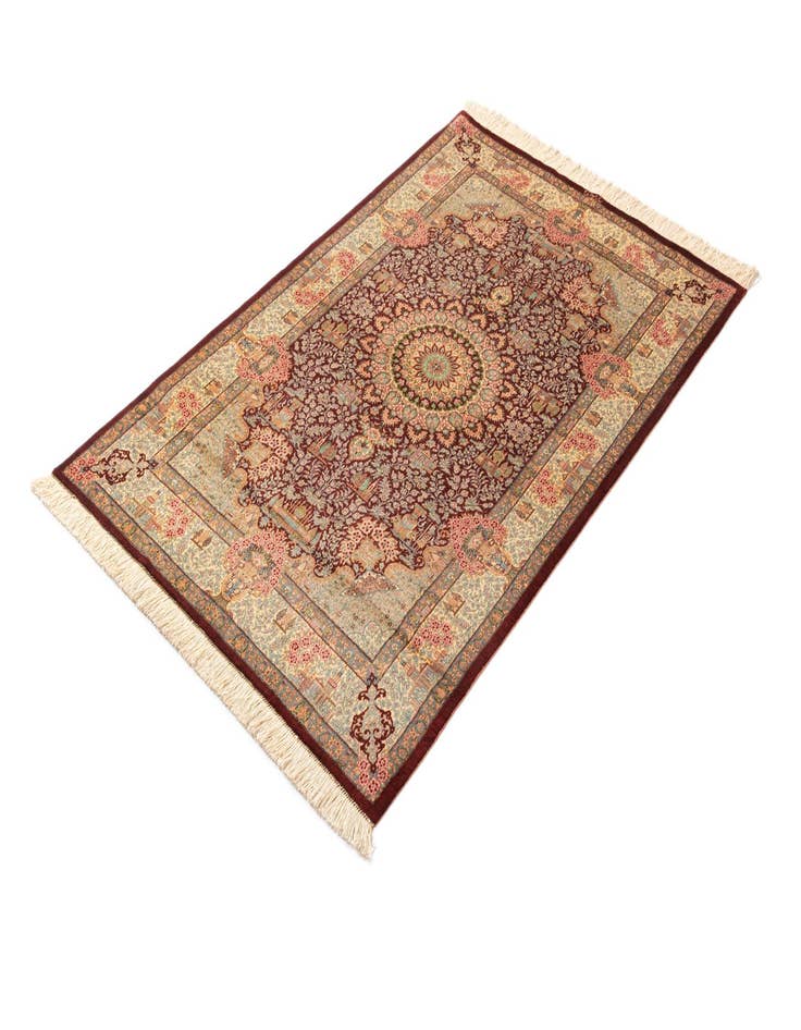 Detail image of  3' 3 x 5' 1 Ghom Silk Rug