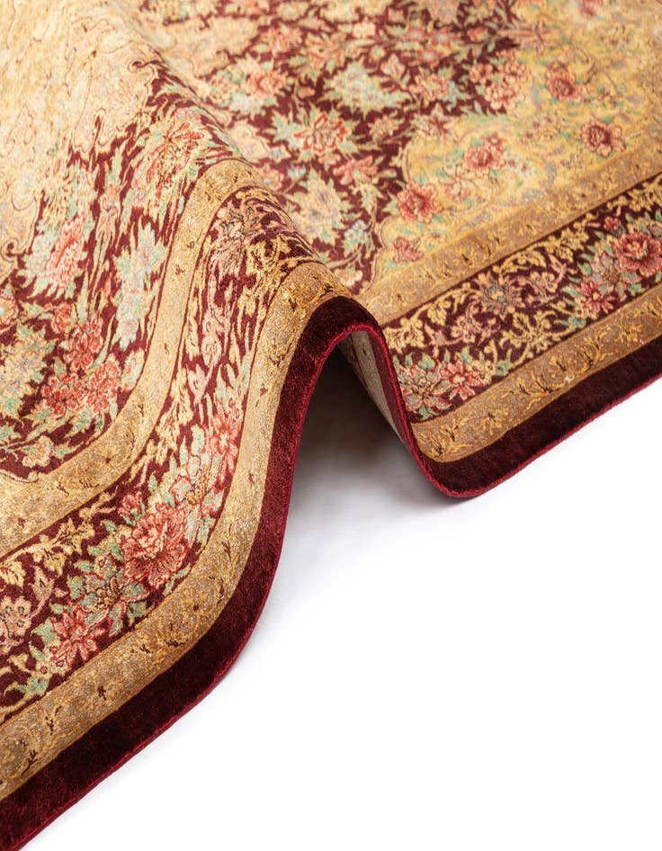 Detail image of  3' 4 x 5' 3 Ghom Silk Rug