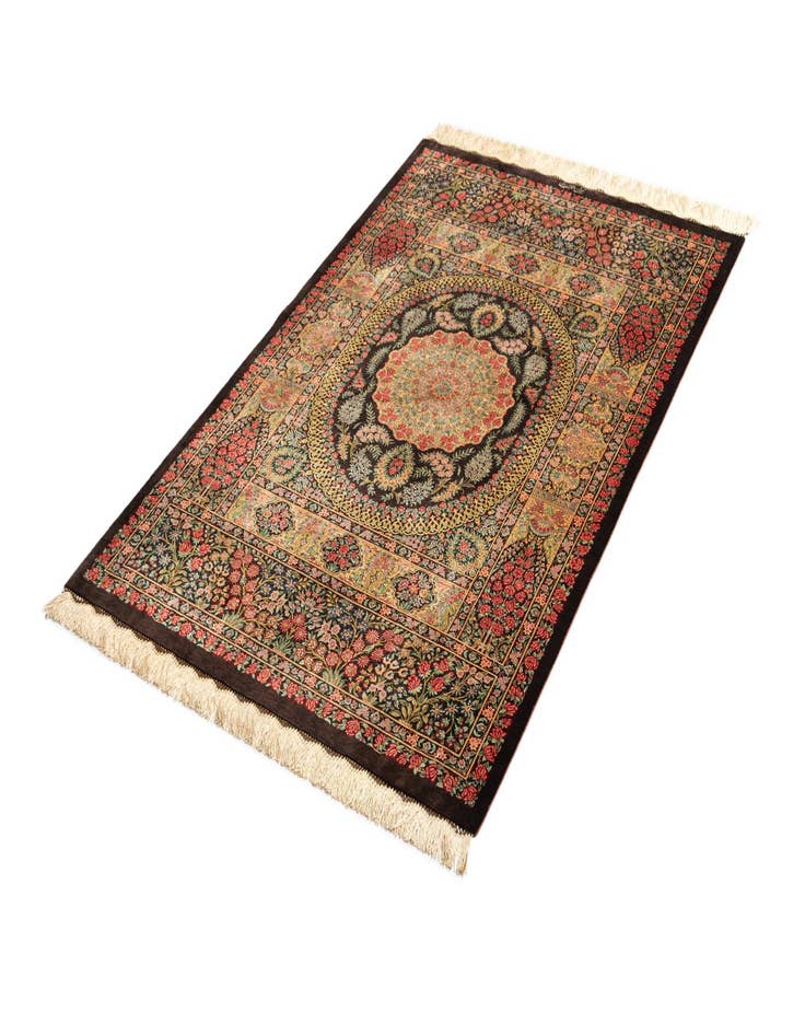 Detail image of  3' 4 x 5' 1 Ghom Silk Rug