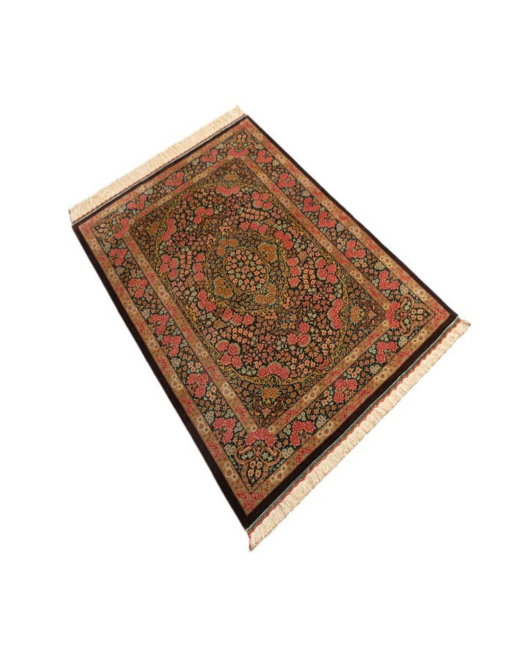 Detail image of  3' 4 x 4' 9 Ghom Silk Rug