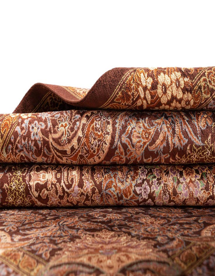 Detail image of  3' 6 x 4' 11 Ghom Silk Rug